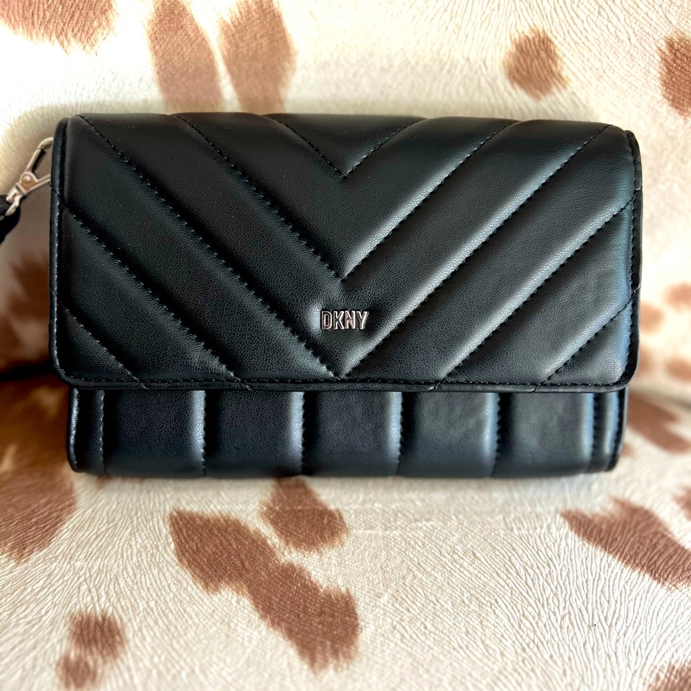 DKNY Black Chevron Crossbody Bag